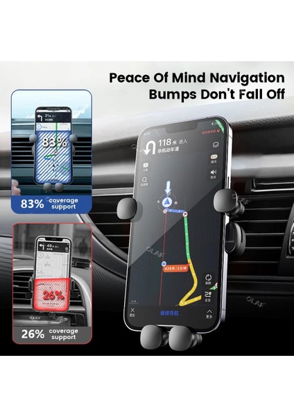 Yerçekimi Araç Telefonu Tutucu Araç Tutucu Hava Firar Klip Braketi Cep Cep Telefonu Gps Desteği iPhone Samsung Huawei Xiaomi Için (Yurt Dışından) modelleri