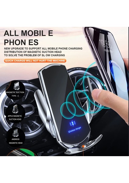 Yeni Yükseltme Araba Cep Telefonu Tutucu 15 W Kablosuz Şarj Taşınabilir Araç Tutucu Cep Telefonu Braketi Standı Araç Cihazı (Yurt Dışından) fırsatları