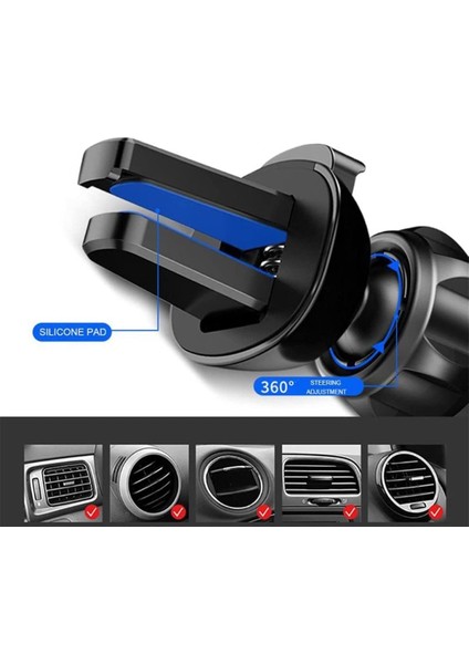 Araç Cep Telefonu Braketi Yedi Noktalı Destek Hava Çıkışı Takılabilir Gösterge Paneli Navigasyon Çerçevesi, Renk Soğuk Siyah (Yurt Dışından) fiyatları