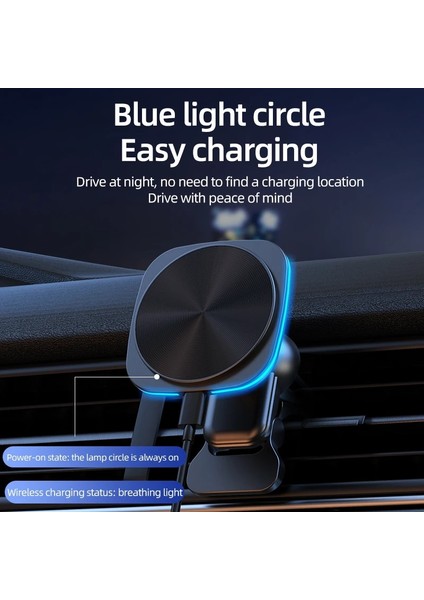 15W Rgb LED Işık Manyetik Araba Kablosuz Şarj Cihazı Hava Firar Telefon Tutucu iphone 14 13 12 Pro Max Macsafe Hızlı Şarj Istasyonu (Yurt Dışından) fırsatları