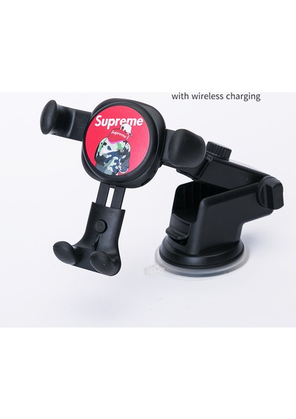 Kablosuz Araç Şarj Cihazı, Vantuzlu Kontrol Paneli Teleskopik Braketi - Kablosuz Şarj Cihazıyla Birlikte Supreme (Bir Set) (Yurt Dışından)