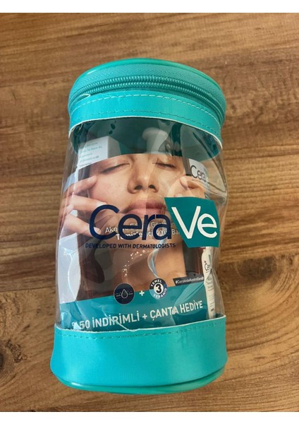 Cerave Akne Eğimli Temizleyici Yüz Bakım Jeli Çanta Hediyeli