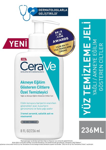 Cerave Akne Eğimli Temizleyici Yüz Bakım Jeli Çanta Hediyeli