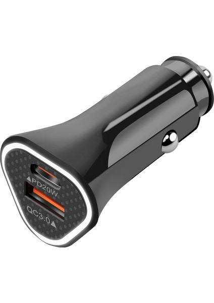 Araç Şarj Cihazı, Mini 20W Çift USB Araç Şarj Cihazı, Qc3.0 USB + Pd 20W Usb-C / Type-C, IPHONE12/11/XR/XS, iPad Pro/air 2/mini, Galaxy (Yurt Dışından) modelleri