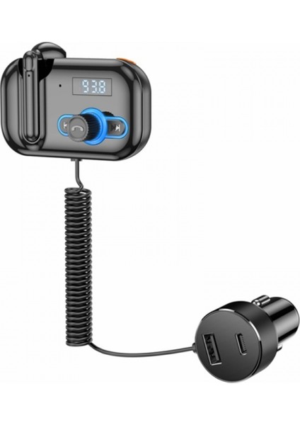 Fm Verici Eller Serbest Kulaklık Seti Kulaklık Mp3 Çalar Özel Arama USB Pd Hızlı Şarj Ses Alıcısı (Yurt Dışından)
