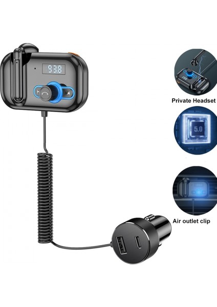 Fm Verici Eller Serbest Kulaklık Seti Kulaklık Mp3 Çalar Özel Arama USB Pd Hızlı Şarj Ses Alıcısı (Yurt Dışından) fiyatları