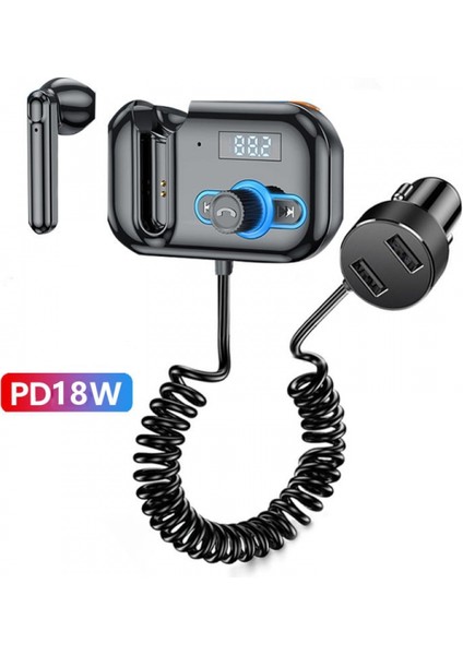 Fm Verici Eller Serbest Kulaklık Seti Kulaklık Mp3 Çalar Özel Arama USB Pd Hızlı Şarj Ses Alıcısı (Yurt Dışından) modelleri
