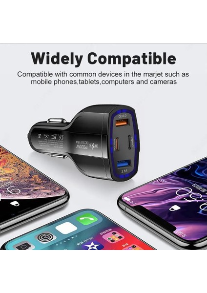 38W 2usb + 2pd Hızlı Şarj Cihazı 4'ü 1 Arada Araç Çakmak Otomotiv Mobil Aksesuarları Dört Iç Tek Şarj Araba Çekme Fonu S5F3 (Yurt Dışından) fırsatları