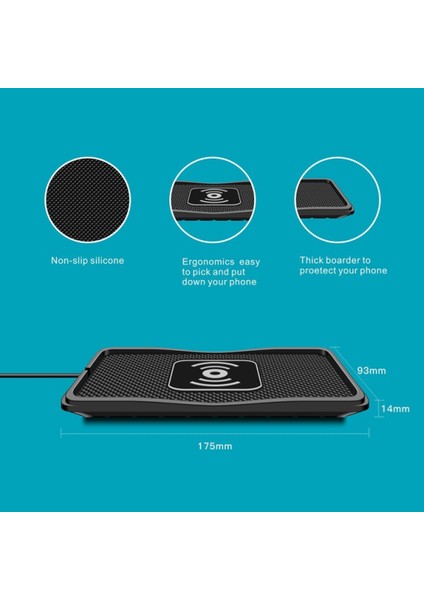 Hızlı Kablosuz Araç Şarj Cihazı, Qi Sertifikalı Araç Şarjı Ince Pad Istasyonu Dock ve Telefon Tutucu, USB Qc 3.0 Adaptörlü Araç Için 10W/7,5W Hızlı Şarj (Yurt Dışından) modelleri