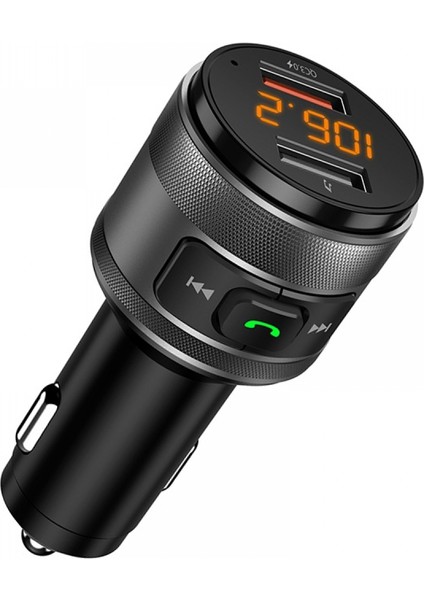 Araba Için Bluetooth Fm Verici, Araba Radyo Bluetooth Adaptörü Müzik Çalar Kiti, Destek Qc3.0 USB Şarj, Ahizesiz Arama, Sd Kart/u Disk (Yurt Dışından)