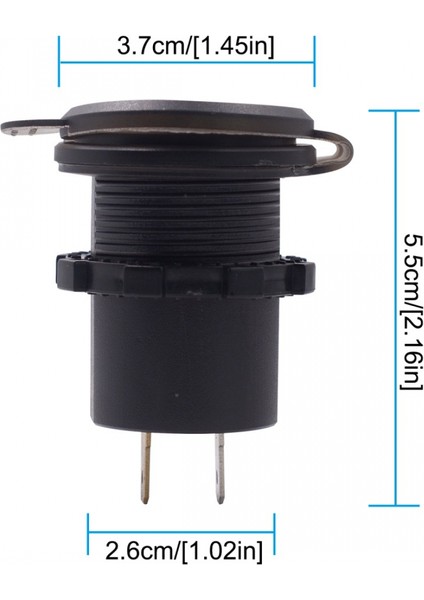 Evrensel Araba Tek Bağlantı Noktalı USB Şarj Güç Çıkışı Adaptörü 2.4A 5 V IP66 LED Dijital Voltmetre + Ampermetre + 60 cm Kablo ile (Yurt Dışından) modelleri