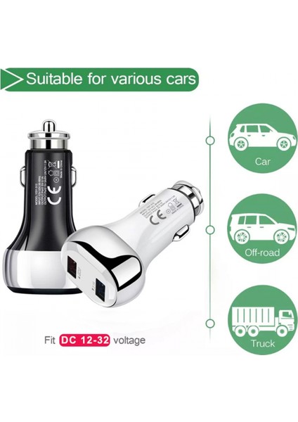 USB C Araç Şarj Cihazı, 18W Tip C Araç Şarj Cihazı, Qc3.0 2 Bağlantı Noktalı Süper Hızlı Şarj Araç Telefonu Şarj Adaptörü, iPhone 13 12 11 Pro Max, Samsung Galaxy S22 (Yurt Dışından) fiyatları