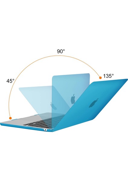 MacBook Air 13,6 Inç Kasa 2022 2023 Sürüm A2681 M2 Çip ile Uyumlu, Sıvı Retina Ekran ve Dokunmatik Kimlik, Koruyucu Plastik Sert Kılıf Kapak, Deniz Mavisi (Yurt Dışından)