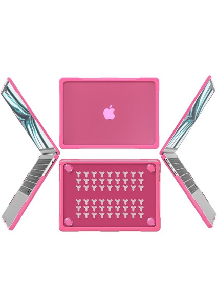 M2 MacBook Air 13.6 Inç 2022 Model A2681 Mat Karbon Fiber Kenarlar Darbeye Dayanıklı, Çizilmez ve Parmak Izi Önleyici, Klavye Kapaklı Ekran Koruyucu, Pembe Için Ultimate Koruma Kıl (Yurt Dışından) fiyatları