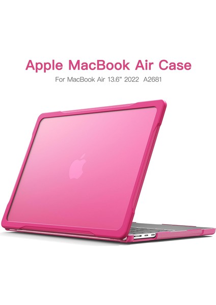 M2 MacBook Air 13.6 Inç 2022 Model A2681 Mat Karbon Fiber Kenarlar Darbeye Dayanıklı, Çizilmez ve Parmak Izi Önleyici, Klavye Kapaklı Ekran Koruyucu, Pembe Için Ultimate Koruma Kıl (Yurt Dışından) modelleri