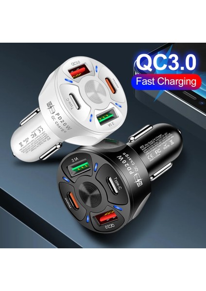 Çift USB C Pd 20W Araç Şarj Cihazı Hızlı Şarj Pd Hızlı Şarj 3.0 USB C Araç Telefonu Şarj Adaptörü iPhone Xiaomi Samsung Için (Yurt Dışından) fırsatları