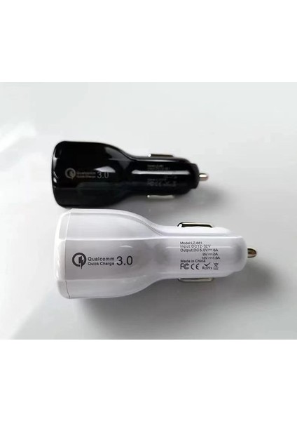 Qc3.0 Hızlı Şarj Çift USB Araç Şarj Cihazı ŞARJ-6A Araç Şarj Cihazı [beyaz] Qc3.0 (Bir Set) (Yurt Dışından) modelleri