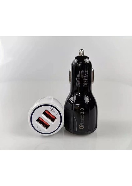Qc3.0 Hızlı Şarj Çift USB Araç Şarj Cihazı ŞARJ-6A Araç Şarj Cihazı [beyaz] Qc3.0 (Bir Set) (Yurt Dışından) fırsatları