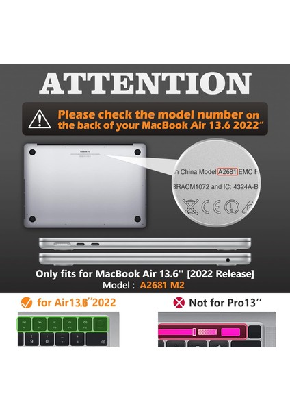 MacBook Air 13.6 Inç Kılıf (2022)A2681 M2, MacBook Air 13.6 U201D Için Katlanır Standlı ve Mouse Pad/çanta ile Şok Emici Koruma Kılıfı (Bej) (Yurt Dışından)