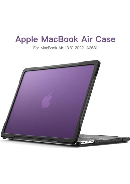 M2 MacBook Air 13.6 Inç 2022 Model A2681 Için Ultimate Koruma Kılıfı Mat Karbon Fiber Kenarlar Darbeye Dayanıklı Çizilmez ve Klavye Kapağı Ekran Koruyucu ile Parmak Izi Önleyici, K (Yurt Dışından) modelleri