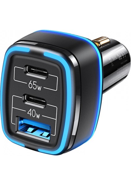 USB C Araç Şarj Cihazı 105W, Kenree 3 Bağlantı Noktalı USB C USB A Araç Şarj Cihazı Pd 65W 45W Qc 20W Hızlı Araç Şarj Cihazı iPhone 12/13 Pro Max Xr 7 8, Samsung Galaxy S21 (Yurt Dışından)