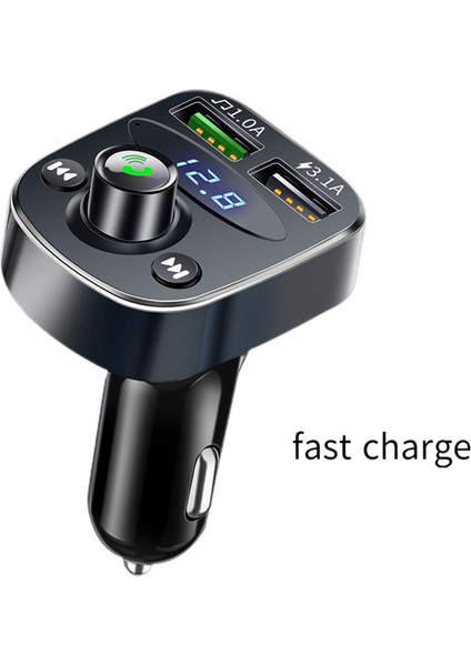 Oynatıcı Çok Fonksiyonlu Bluetooth Alıcısı USB Araç Şarj Cihazı-Bluetooth 5.0 [siyah Hızlı Şarj Versiyonu] (Bir Set) (Yurt Dışından)