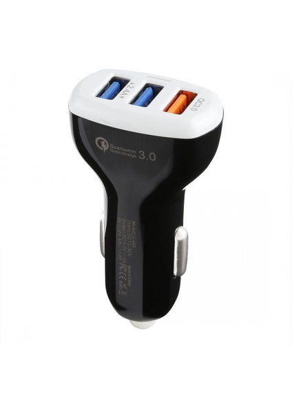 3 Bağlantı Noktalı Araç Şarj Cihazı USB Adaptörü, 12V Hızlı Araç Şarj Cihazı USB Adaptörü Qc3.0 2.4A Üç USB Bağlantı Noktası Akıllı Hızlı Araç Şarj Cihazı (Yurt Dışından)