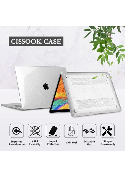 MacBook Air 13.6 Inç 2022 2023 Sürümü Için Şeffaf Glitter Yıldız Kılıf A2681 M2, Klavye Kapaklı Parlak Sparkly Sert Kabuk Kılıf Touch Id'li MacBook Air M2 Için USB C - USB Adaptörü (Yurt Dışından)