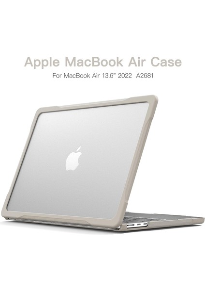 M2 MacBook Air 13.6 Inç 2022 Model A2681 Mat Karbon Fiber Kenarlar Darbeye Dayanıklı, Çizilmez ve Parmak Izi Önleyici, Klavye Kapaklı Ekran Koruyucu, Haki Için Ultimate Koruma Kılı (Yurt Dışından)