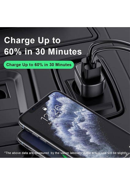 Araç Şarj Cihazı, Pd Araç Şarj Adaptörü, Mini USB Araç Şarj Cihazı, 3 Bağlantılı, 30 W Hızlı Şarj Araç Adaptörü, Telefonlar, USB ile Çalışan Cihazlar Için Ideal (Yurt Dışından) fiyatları