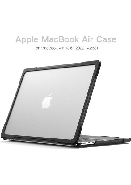 M2 MacBook Air 13.6 Inç 2022 Model A2681 Mat Karbon Fiber Kenarlar Darbeye Dayanıklı, Çizilmez ve Parmak Izi Önleyici, Klavye Kapaklı Ekran Koruyucu, Yarı Saydam Için Üstün Koruma (Yurt Dışından)