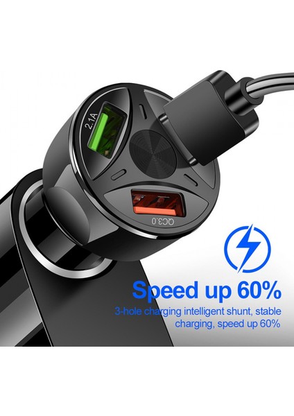USB Hızlı Araç Şarj Cihazı Qc3.0 Adaptörü, 3 Bağlantı Noktalı USB 35W Yüksek Güçlü Araç Hızlı Şarj Cihazı Araç Telefonu Şarj Cihazı Iphone, Samsung Için Çok Fonksiyonlu Araç Adaptörü (Yurt Dışından) modelleri
