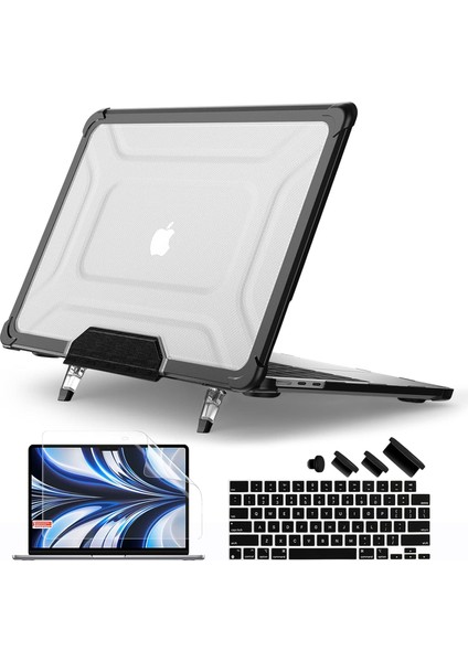 M2 MacBook Air 13,6 Inç Kılıf 2022 Model A2681 - Tam Koruma Çarpışma Önleyici Tasarım Katlanabilir Stand Tpu Tampon, Klavye Kapaklı ve Ekran Koruyucu - Dayanıklı Çizilmeye Dayanıkl (Yurt Dışından)