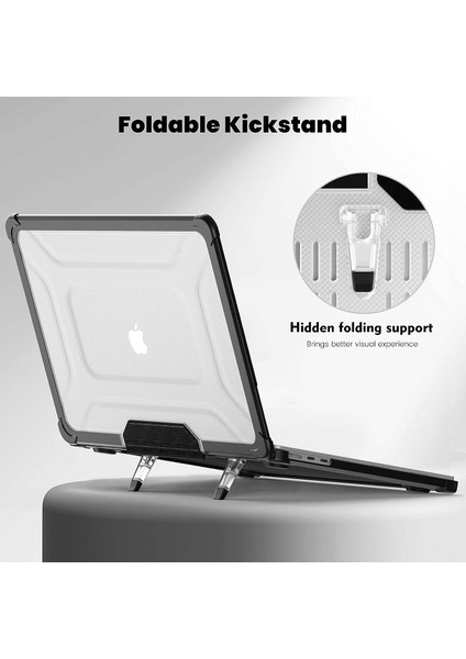 M2 MacBook Air 13,6 Inç Kılıf 2022 Model A2681 - Tam Koruma Çarpışma Önleyici Tasarım Katlanabilir Stand Tpu Tampon, Klavye Kapaklı ve Ekran Koruyucu - Dayanıklı Çizilmeye Dayanıkl (Yurt Dışından) modelleri
