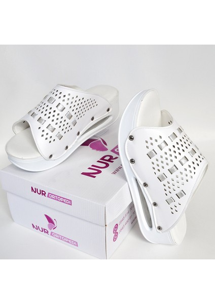 Düz Gümüş Örgü Desenli Açık Airmax Ortopedik Terlik fırsatları