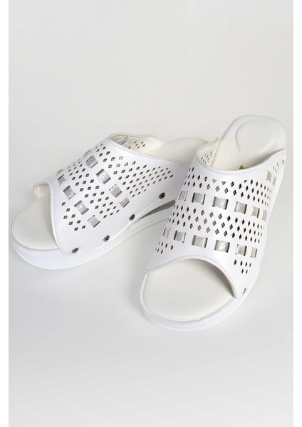 Düz Gümüş Örgü Desenli Açık Airmax Ortopedik Terlik indirimleri