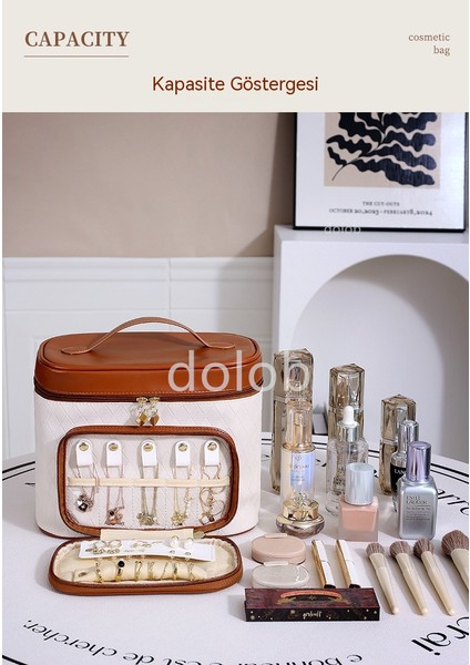 Kozmetik Çantası Kadın Taşınabilir Banyo Çantası Büyük Kapasiteli Çok Fonksiyonlu Seyahat El Çantası (Yurt Dışından) fiyatları