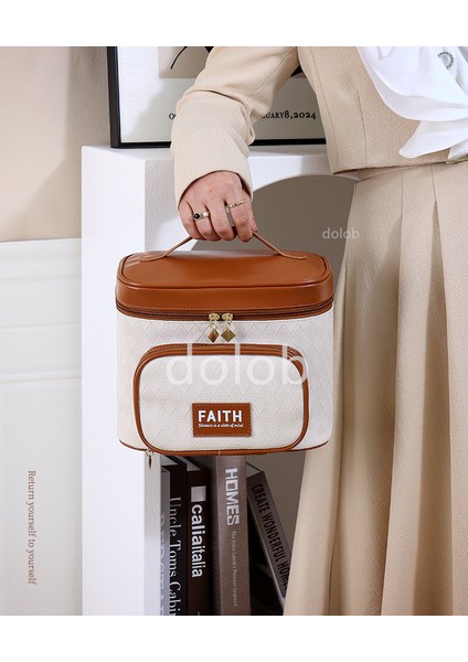 Kozmetik Çantası Kadın Taşınabilir Banyo Çantası Büyük Kapasiteli Çok Fonksiyonlu Seyahat El Çantası (Yurt Dışından) modelleri