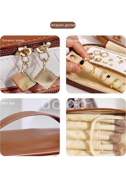 Kozmetik Çantası Kadın Taşınabilir Banyo Çantası Büyük Kapasiteli Çok Fonksiyonlu Seyahat El Çantası (Yurt Dışından) fırsatları