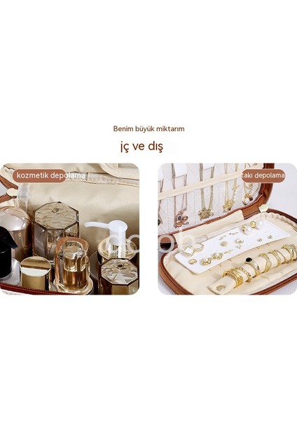 Kozmetik Çantası Kadın Taşınabilir Banyo Çantası Büyük Kapasiteli Çok Fonksiyonlu Seyahat El Çantası (Yurt Dışından) indirimleri