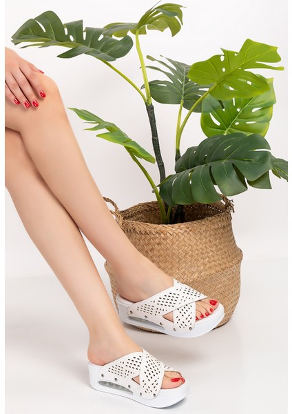 Küçük Delikli Çapraz Desenli Açık Airmax Ortopedik Terlik fiyatları