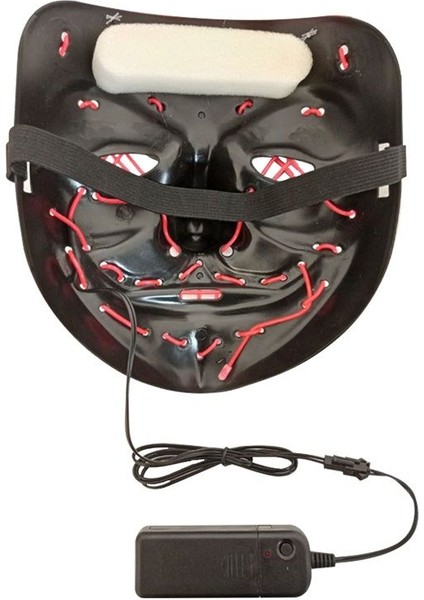 Kumandalı Beyaz Renk Neon LED Işıklı Maske 1 Adet Hawaretrohallow fiyatları