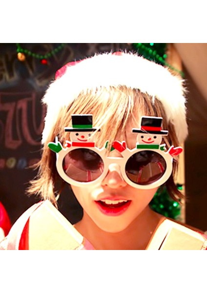 Şapkalı Kardan Adam Şeklinde Camlı Yılbaşı Gözlüğü 12 Adet fiyatları