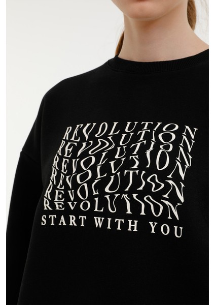 Wl Rachel 16SDK203 3pr Siyah Kadın Sweatshirt