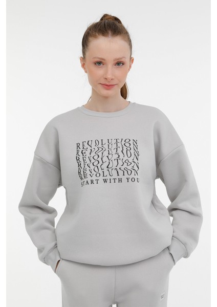 Wl Rachel 16SDK203 3pr Grı Kadın Sweatshirt