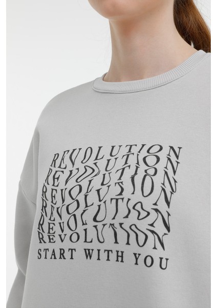 Wl Rachel 16SDK203 3pr Grı Kadın Sweatshirt