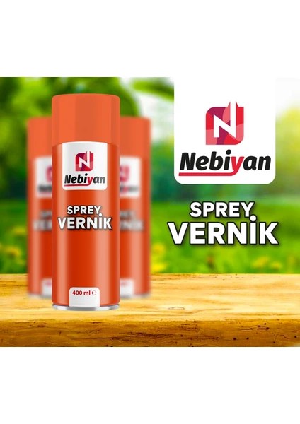 Sprey Vernik. 400 ml/330 Gr. Şeffaf Parlak Vernik. Büyük Boy. 1 Adet