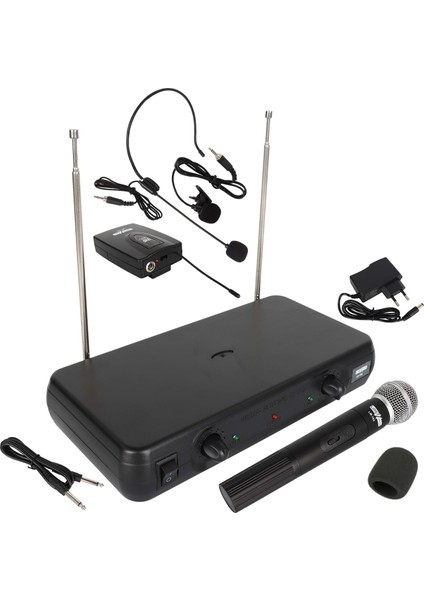LM-102EY Çiftli El Yaka Headset Vhf Telsiz Kablosuz Mikrofon