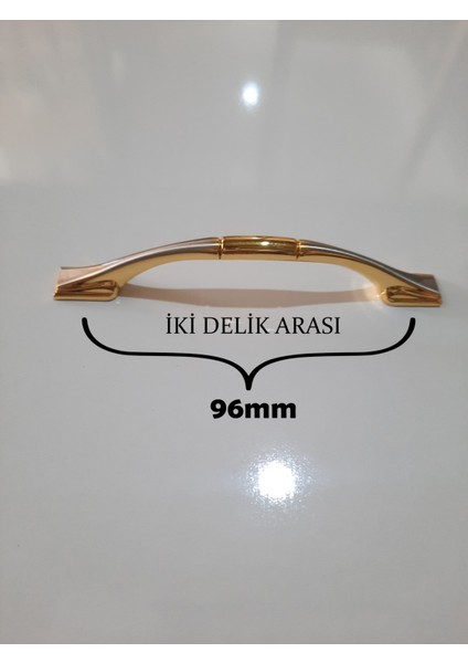 Altın Düz Fil Ayak 96 mm Metal Kulp (5 Adet)