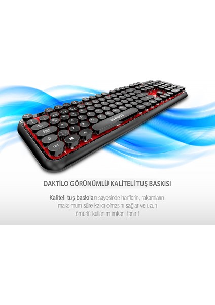 Round KM-6282 Kırmızı/Siyah Kablosuz Q Multimedia Klavye + Mouse Set modelleri